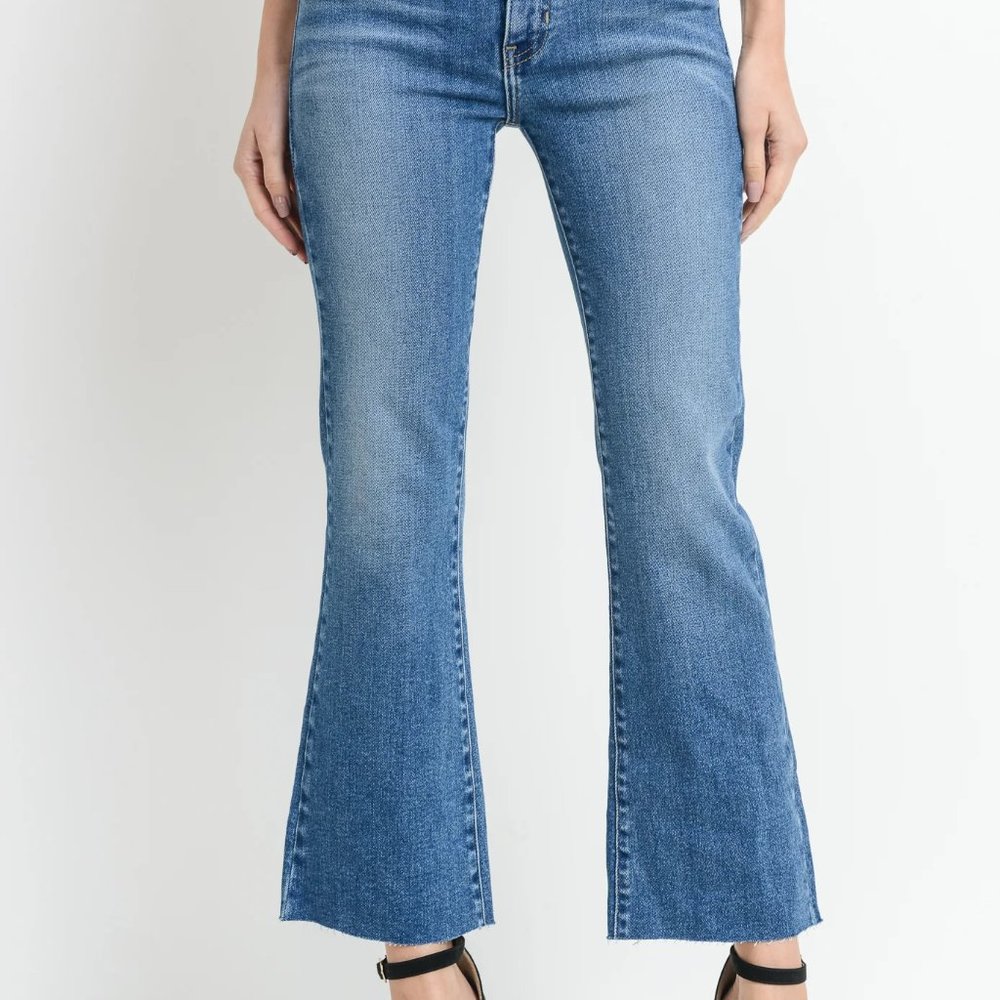 Just Black Scissor Cut Flare Cropped Jeans